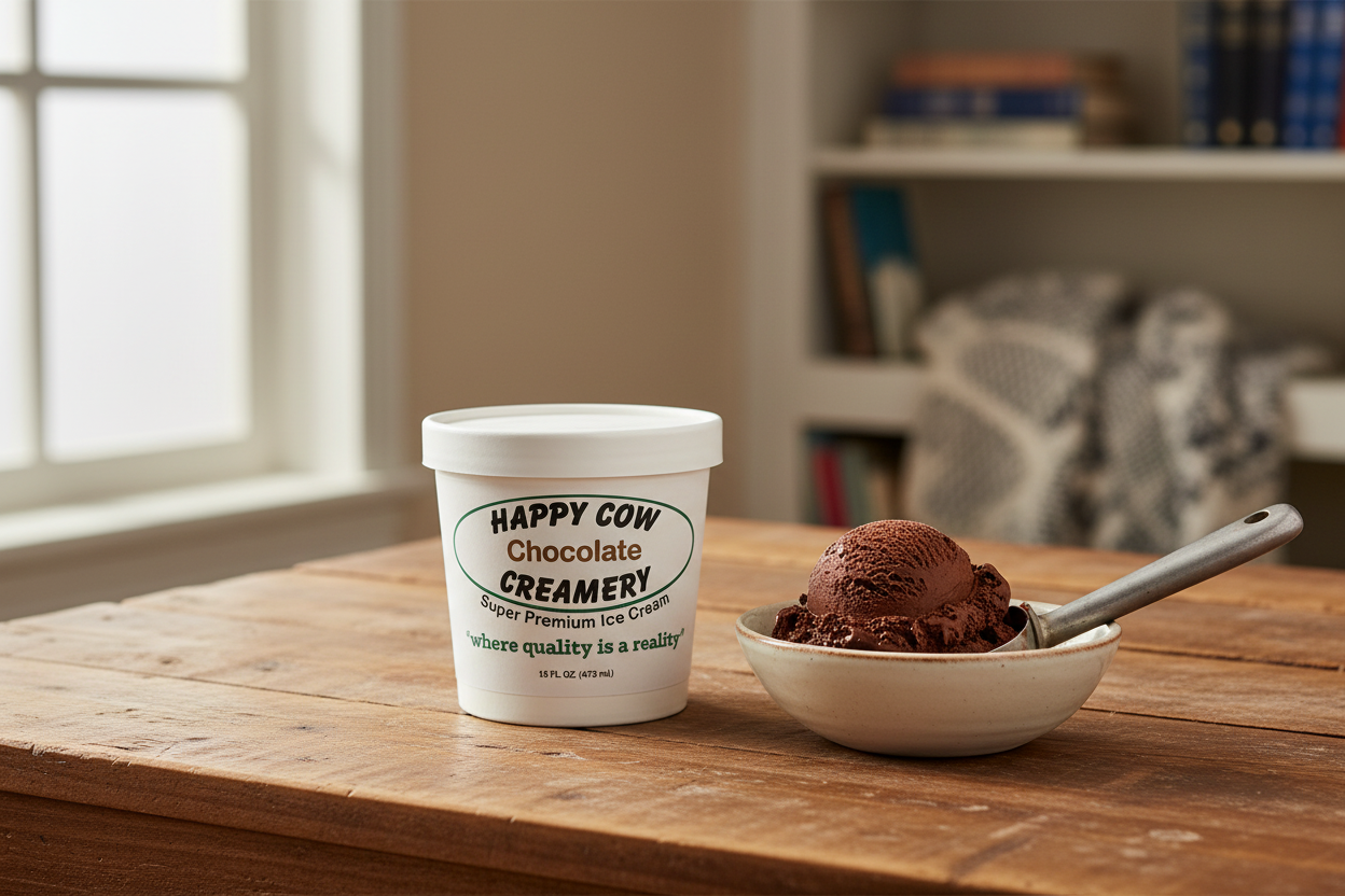 Happy Cow Creamery Chocolate Premium Ice Cream