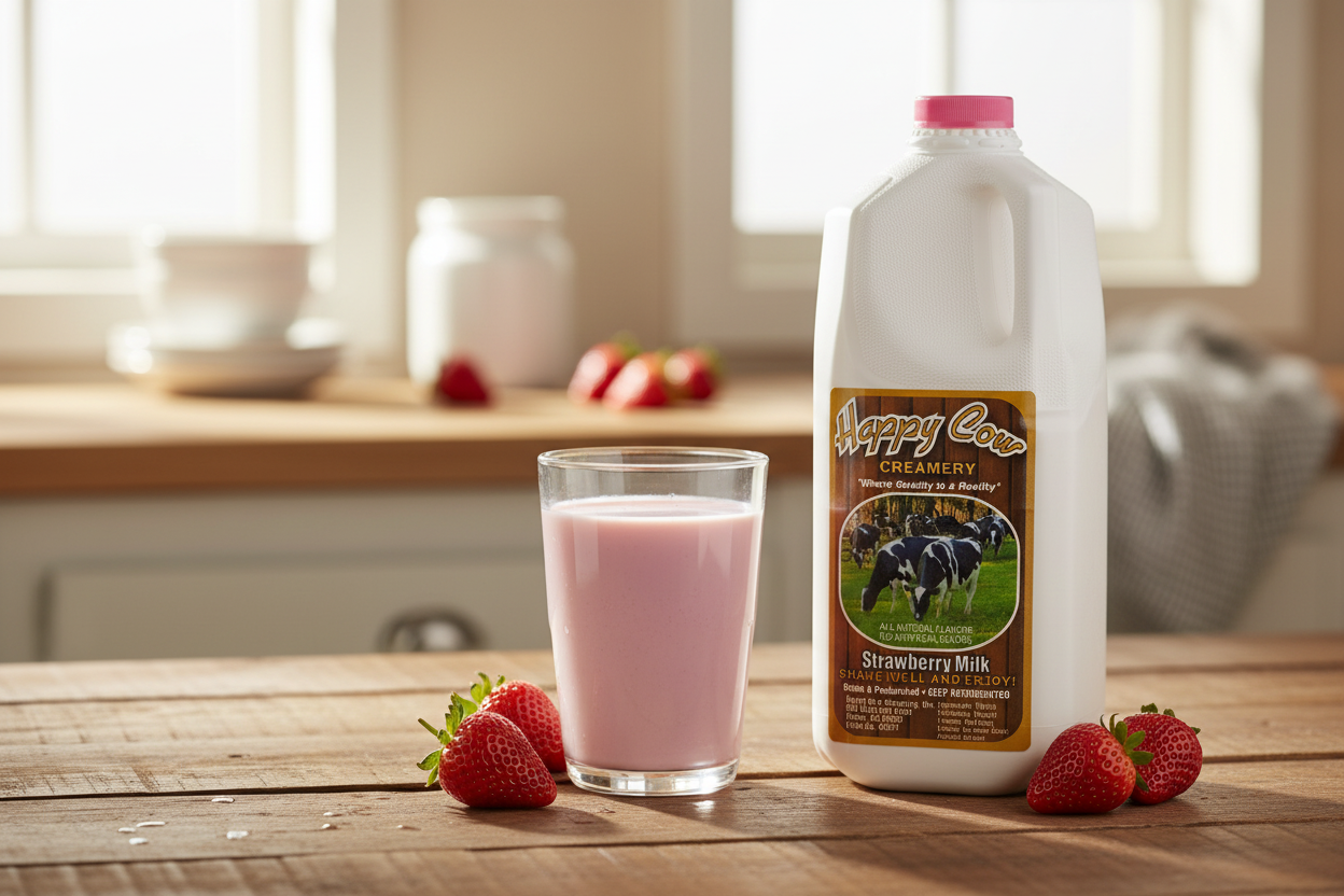 Happy Cow Creamery Strawberry Milk