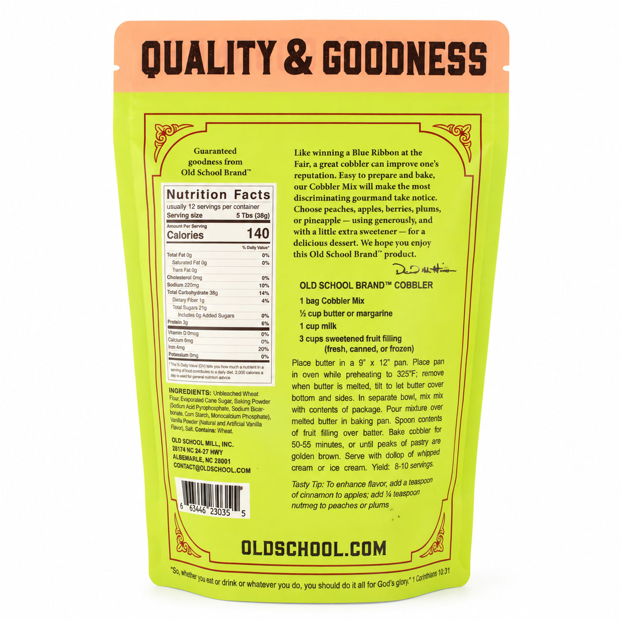 Old School Brand Blue Ribbon Cobbler Mix – 16oz