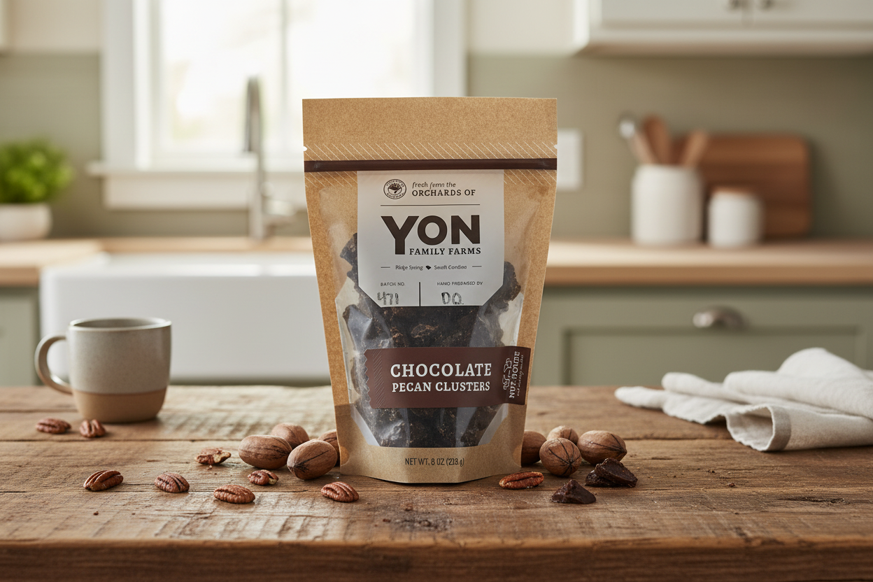 Yon Family Farms Chocolate Pecan Clusters (8 oz)