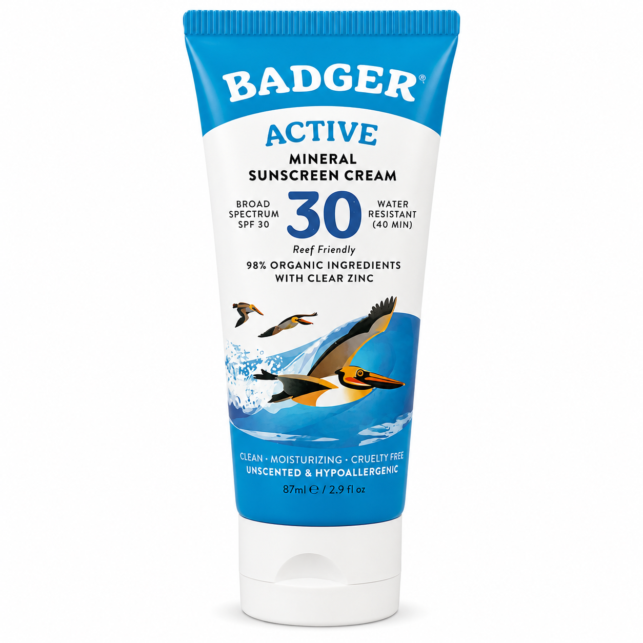 Badger Active Mineral Sunscreen Cream SPF 30