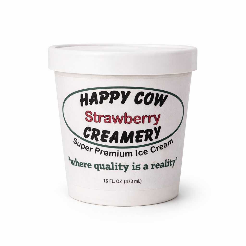 Happy Cow Creamery Strawberry Premium Ice Cream (16 fl oz)