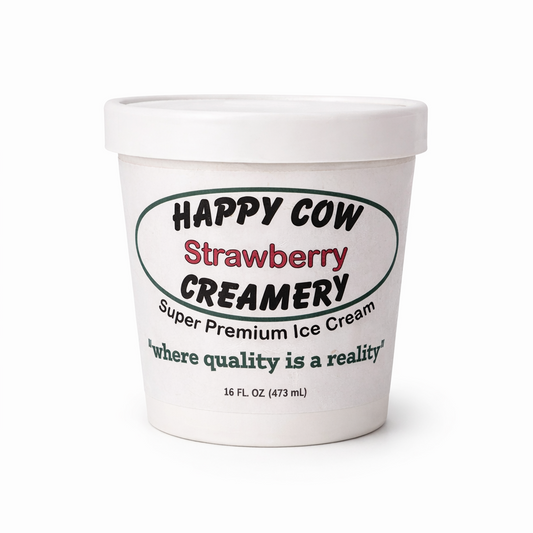 Happy Cow Creamery Strawberry Premium Ice Cream (16 fl oz)