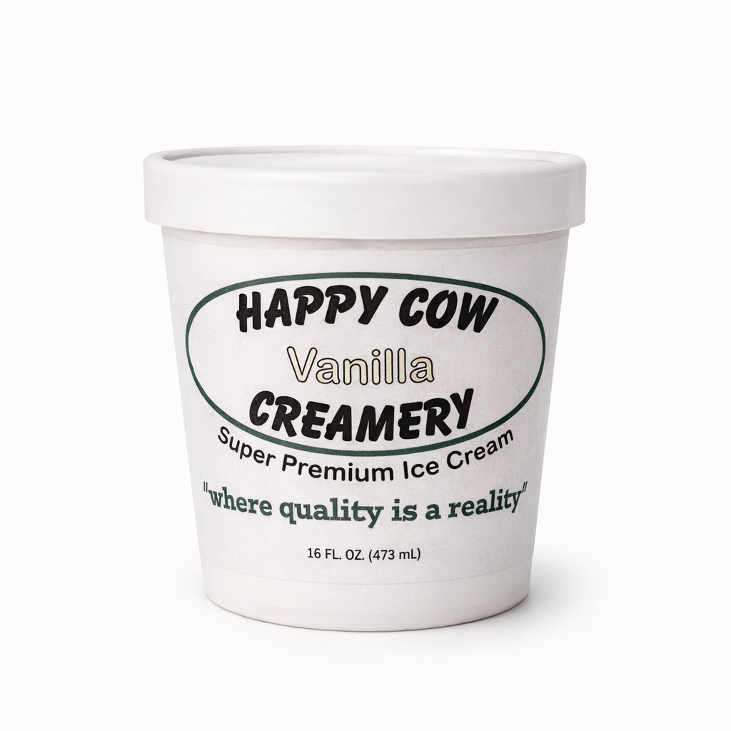 Happy Cow Creamery Vanilla Premium Ice Cream (16 fl oz)