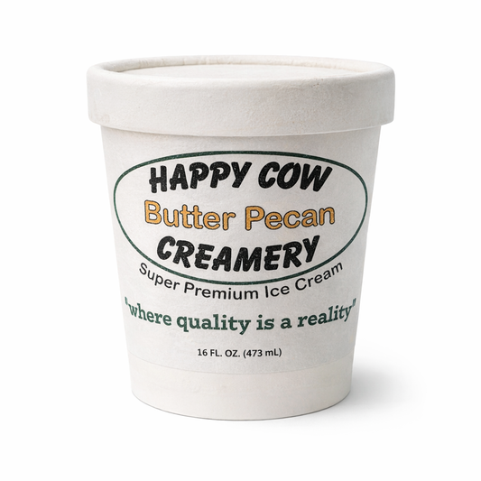 Happy Cow Creamery Butter Pecan Premium Ice Cream (16 fl oz)