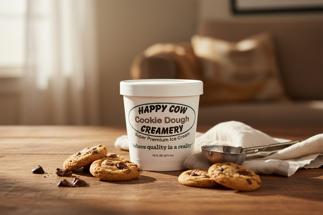 Happy Cow Creamery Cookie Dough Ice Cream (16 oz)