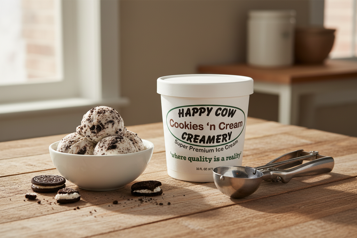 Happy Cow Creamery Cookies & Cream Ice Cream (16 oz)