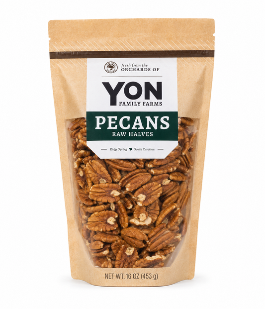 Yon Family Farms Raw Pecan Halves – 16oz (1 lb)