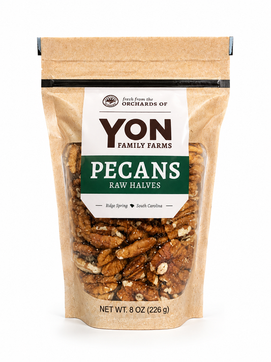 Yon Family Farms Raw Pecan Halves – 8oz