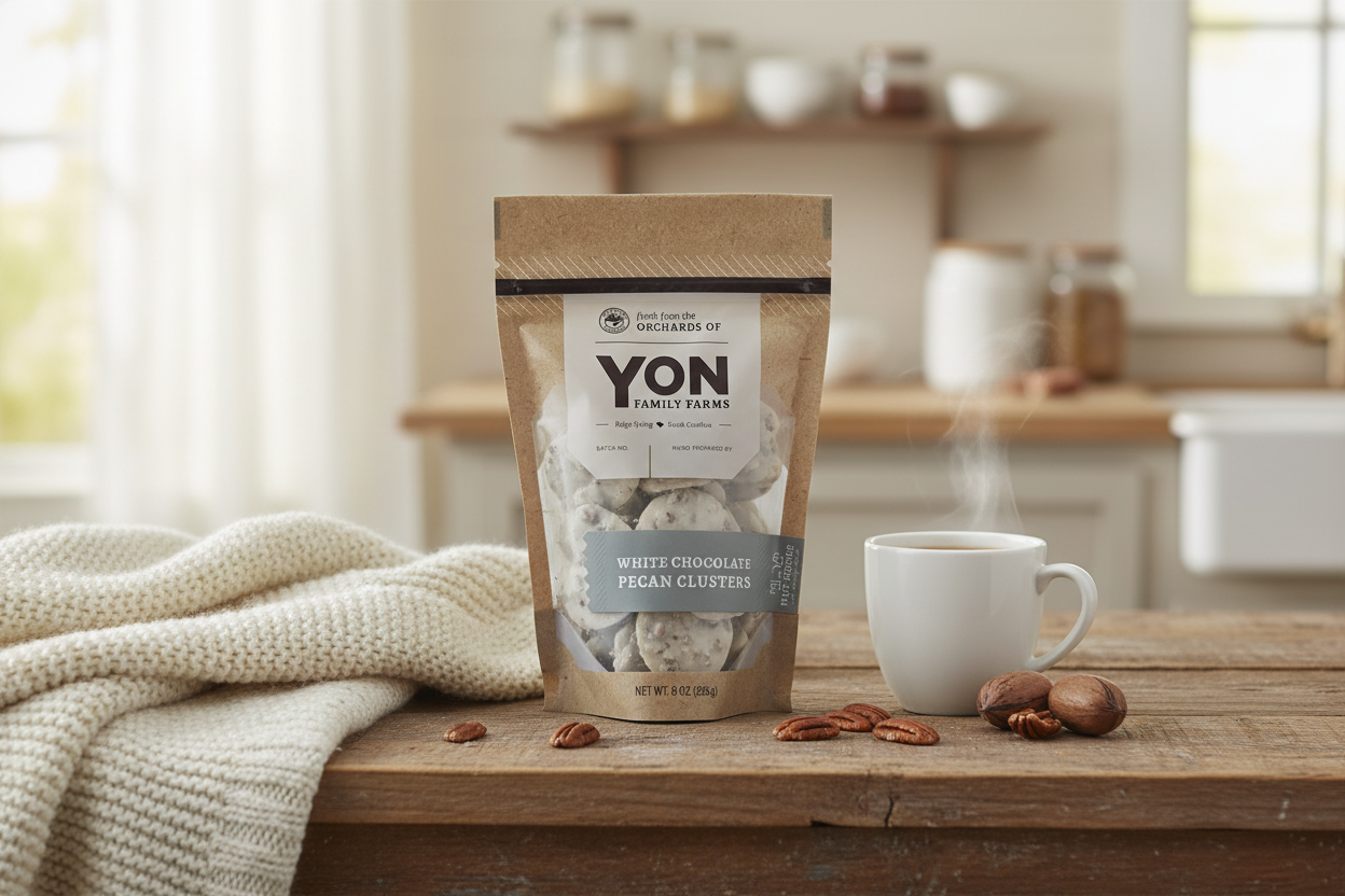 Yon Family Farms White Chocolate Pecan Clusters (8 oz)